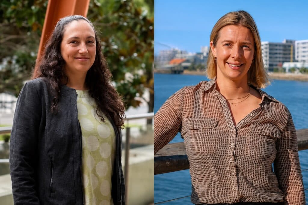 Hunter Water engineers Kara Agllias and Steph Hayes for International Women in Engineering Day.